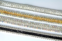1032-5/8" Crystal Rhinestone Trim with Bugle Beads