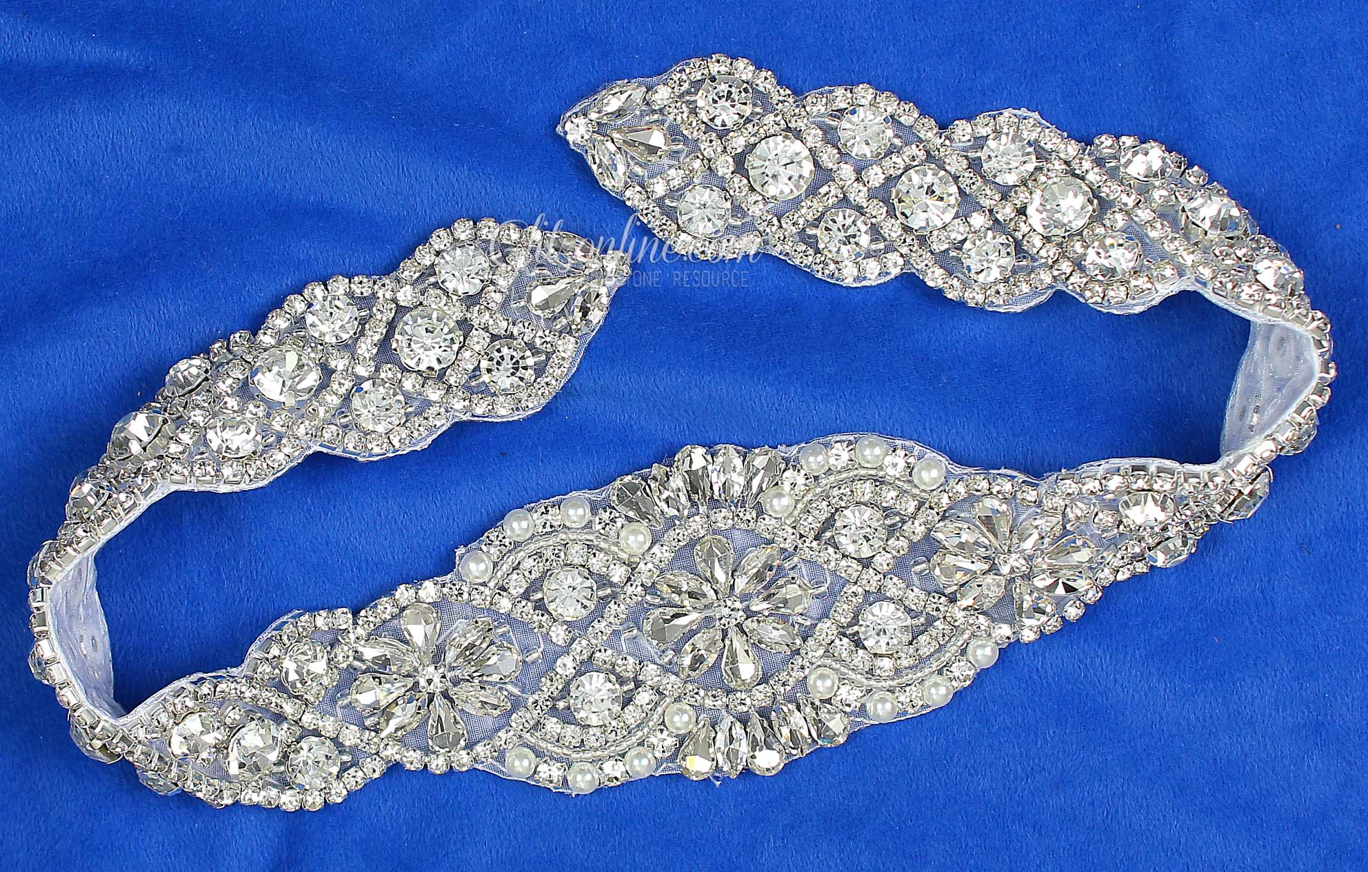 Crystal Rhinestone Trim 1M Length 2cm Width Crystal Beaded Rhinestone Crystals Trim Iron On Patch For Clothes Bag Shoes 3