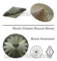 1122 Swarovski Crystal Black Diamond 39ss Rivoli Rhinestones 1 Dozen