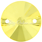 3200 GlitzStone Crystal Citrine Yellow 8mm Rivoli Flatback Sew-On Rhinestones 1 Dozen