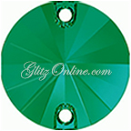 3200 GlitzStone Crystal Fern Green 8mm Rivoli Flatback Sew-On Rhinestones 1 Dozen