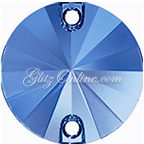 3200 Swarovski Crystal Light Sapphire Blue 12mm Flatback Sew On Rivoli Rhinestones 1 Piece