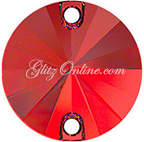 3200 Swarovski Crystal Light Siam Red 10mm Flatback Sew On Rivoli Rhinestones 1 Dozen