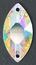 3222/2 Swarovski Crystal AB 12x6 Sew On Navette Rhinestones 1 Dozen