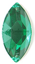 3222/2 Swarovski Crystal Emerald Green 18x9 Sew On Navette Rhinestones 1 Dozen