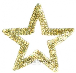 4006 Gold 5" Star Holographic Sequin Appliques 6 Pieces