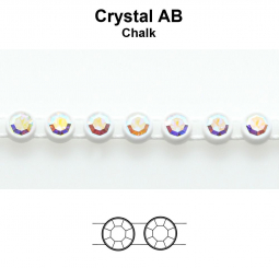 Swarovski Crystal AB Rhinestone Chain 9ss In White Plastic Banding