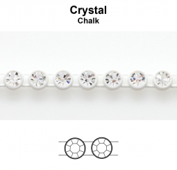 Swarovski Crystal Rhinestone Chain 9ss In White Plastic Banding