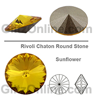 1122 Swarovski Crystal Sunflower Yellow 47ss Rivoli Rhinestones 1 Dozen