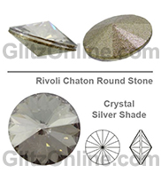 1122 Swarovski Crystal Silver Shade 24ss Rivoli Rhinestones 1 Dozen
