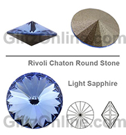 1122 Swarovski Crystal Light Sapphire Blue 24ss Rivoli Rhinestones 1 Dozen