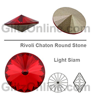 1122 Swarovski Crystal Light Siam Red 24ss Rivoli Rhinestones 1 Dozen