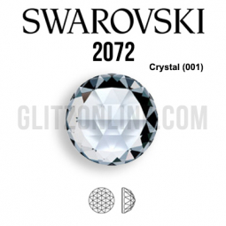 2072 Swarovski Crystal 8mm Rose Cut Flatback Dome Rhinestones 6 Pieces