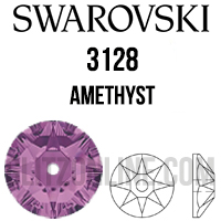 3128 Swarovski Crystal 3mm Amethyst Lochrose Rhinestones 1 Dozen
