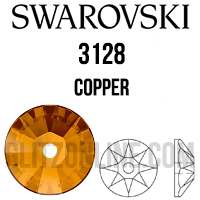 3128 Swarovski Crystal 4mm Copper Lochrose Rhinestones 1 Dozen