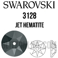 3128 Swarovski Crystal 3mm Jet Hematite Lochrose Rhinestones 1 Dozen