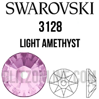 3128 Swarovski Crystal 3mm Light Amethyst Lochrose Sew-On Rhinestones 1 Dozen