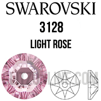 3128 Swarovski Crystal 3mm Light Rose Lochrose Sew-On Rhinestones 1 Dozen