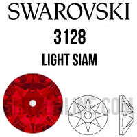 3128 Swarovski Crystal 3mm Light Siam Lochrose Sew-On Rhinestones 1 Dozen