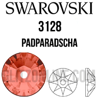 3128 Swarovski Crystal 4mm  Padparadscha Lochrose Sew-On Rhinestones 1 Dozen