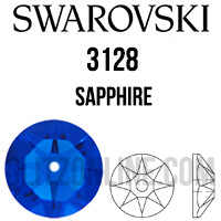 3128 Swarovski Crystal 3mm Sapphire Lochrose Sew-On Rhinestones 1 Dozen