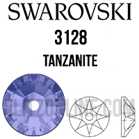3128 Swarovski Crystal 4mm Tanzanite Lochrose Sew-On Rhinestones 1 Dozen
