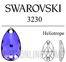 3230 Swarovski Crystal Heliotrope 18x10mm Teardrop Sew-on Rhinestones Factory Pack 72 Pieces