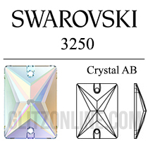3250 Swarovski Crystal AB 18x13mm Rectangle Sew-on Rhinestones 1 Piece