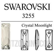 3255 Swarovski Crystal Moonlight 26x8mm Sew-on Baguette Rhinestones Factory Box 48 Pieces