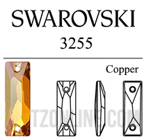 3255 Swarovski Crystal Copper 26x8mm Sew-on Baguette Rhinestones Factory Box 48 Pieces