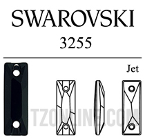 3255 Swarovski Crystal Jet Black 18x6mm Sew-on Baguette Rhinestones 1 Piece