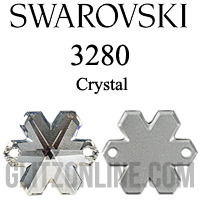 3280 Swarovski Crystal 20mm Snowflake Sew-On Rhinestones 1 Piece