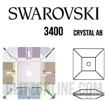 3400 Swarovski Crystal AB 6mm Square Sew-on Rhinestones 6 Pieces