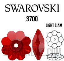 3700 Swarovski Crystal Light Siam Red 10mm Marguerite Sew-on Rhinestones 6 Pieces