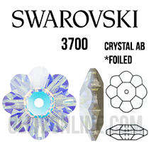 3700 Swarovski Crystal AB 6mm Marguerite Sew-on Rhinestones 6 Pieces