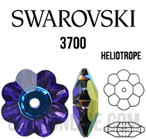 3700 Swarovski Crystal Heliotrope 6mm Marguerite Sew-on Rhinestones 6 Pieces