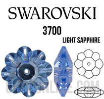 3700 Swarovski Crystal Light Sapphire 10mm Marguerite Sew-on Rhinestones 6 Pieces