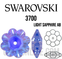 3700 Swarovski Crystal Light Sapphire AB 10mm Marguerite Sew-on Rhinestones 6 Pieces