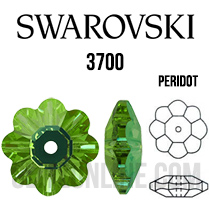 3700 Swarovski Crystal Peridot Green 6mm Marguerite Sew-on Rhinestones 1 Dozen