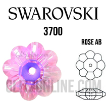 3700 Swarovski Crystal Rose Pink AB 8mm Marguerite Sew-on Rhinestones 6 Pieces