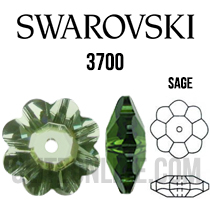3700 Swarovski Crystal Sage Green 6mm Marguerite Sew-on Rhinestones 1 Dozen