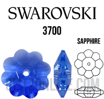 3700 Swarovski Crystal Sapphire 6mm Marguerite Sew-on Rhinestones 1 Dozen
