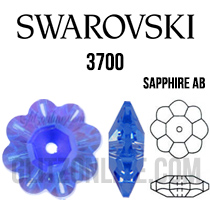 3700 Swarovski Crystal Sapphire AB 10mm Marguerite Sew-on Rhinestones 6 Pieces