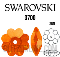 3700 Swarovski Crystal Sun Orange 6mm Marguerite Sew-on Rhinestones 1 Dozen