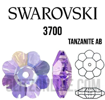 3700 Swarovski Crystal Tanzanite Purple AB 8mm Marguerite Sew-on Rhinestones 6 Pieces