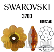 3700 Swarovski Crystal Topaz AB 8mm Marguerite Sew-on Rhinestones 6 Pieces