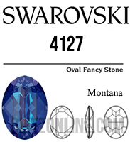 4127 Swarovski Crystal 39x28mm Montana Oval Fancy Rhinestone 1 Piece