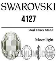 4127 Swarovski Crystal Moonlight 30x22mm Oval Fancy Rhinestone 1 Piece
