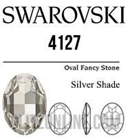 4127 Swarovski Crystal 30x22mm Silver Shade Oval Fancy Rhinestone 1 Piece