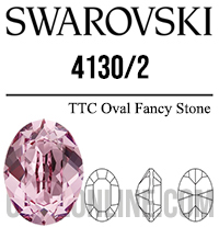 4130/2 Swarovski Crystal 6x4mm Light Rose Oval Fancy Rhinestones 6 Dozen